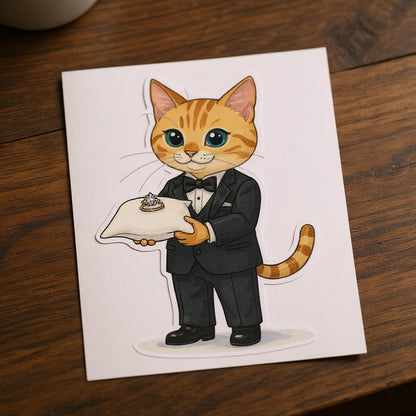 The Ring Bearer - Custom Pet or Person Portrait Photo Sticker